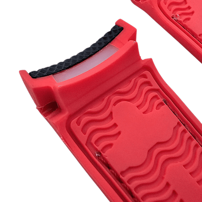 Elite Hybrid FKM Sailcloth Curved End Watch Strap 20mm 22mm Blue Red - Wrist Envy