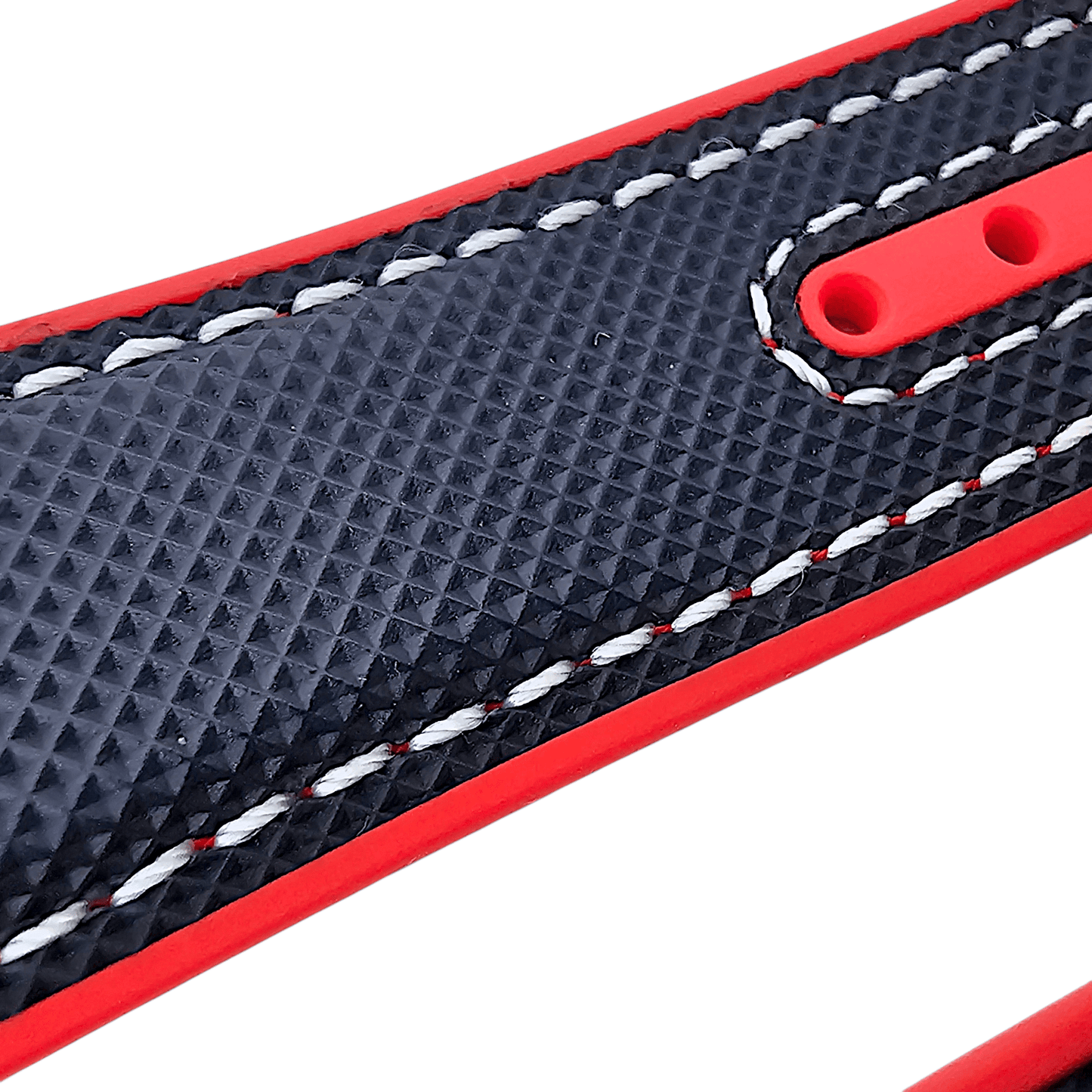 Elite Hybrid FKM Sailcloth Curved End Watch Strap 20mm 22mm Blue Red - Wrist Envy
