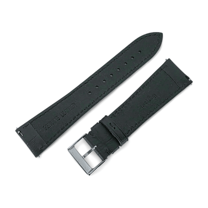 Everglade Gator Print Italian Leather Watch Strap 20mm 22mm Black - Wrist Envy