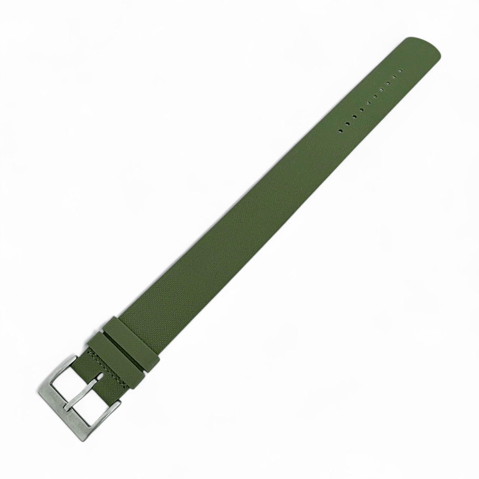 FKM Rubber One Piece Watch Strap Band 1.4mm 20mm 22mm Green - Wrist Envy