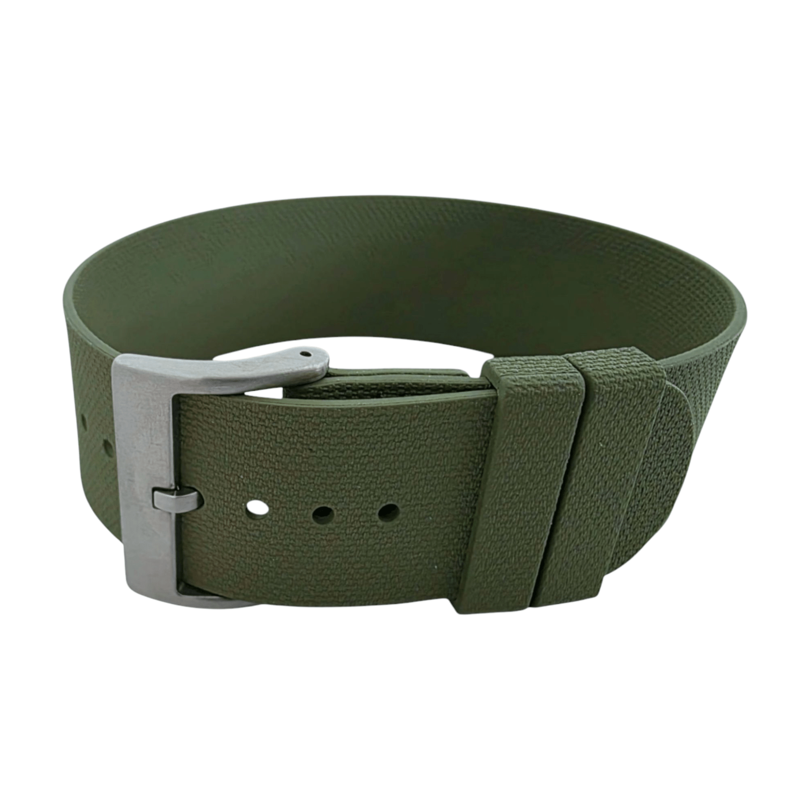FKM Rubber One Piece Watch Strap Band 1.4mm 20mm 22mm Green - Wrist Envy