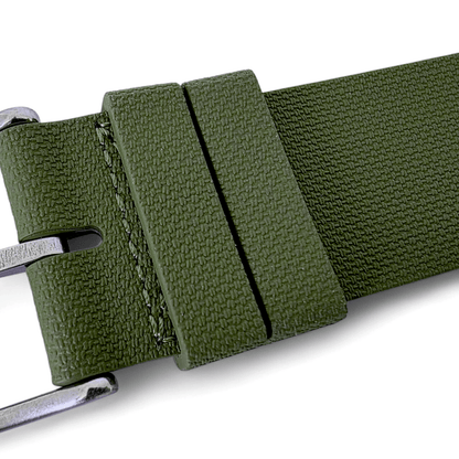 FKM Rubber One Piece Watch Strap Band 1.4mm 20mm 22mm Green - Wrist Envy