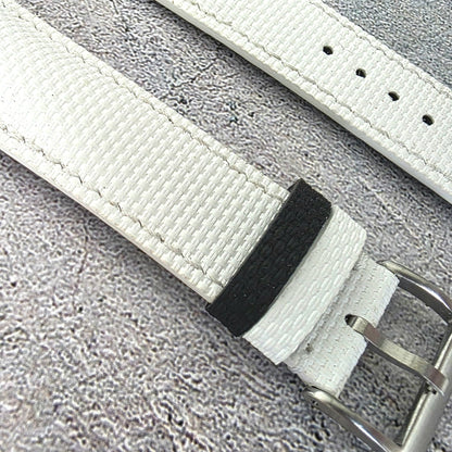 FKM Rubber Sailcloth Watch Strap Band 20mm White - Wrist Envy