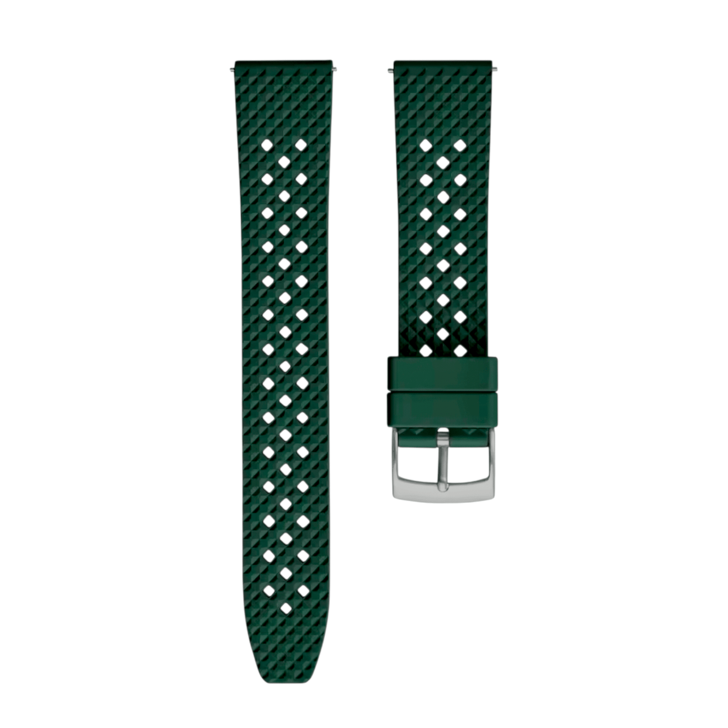 FKM Rubber Textured Divers Watch Strap 22mm Green - Wrist Envy