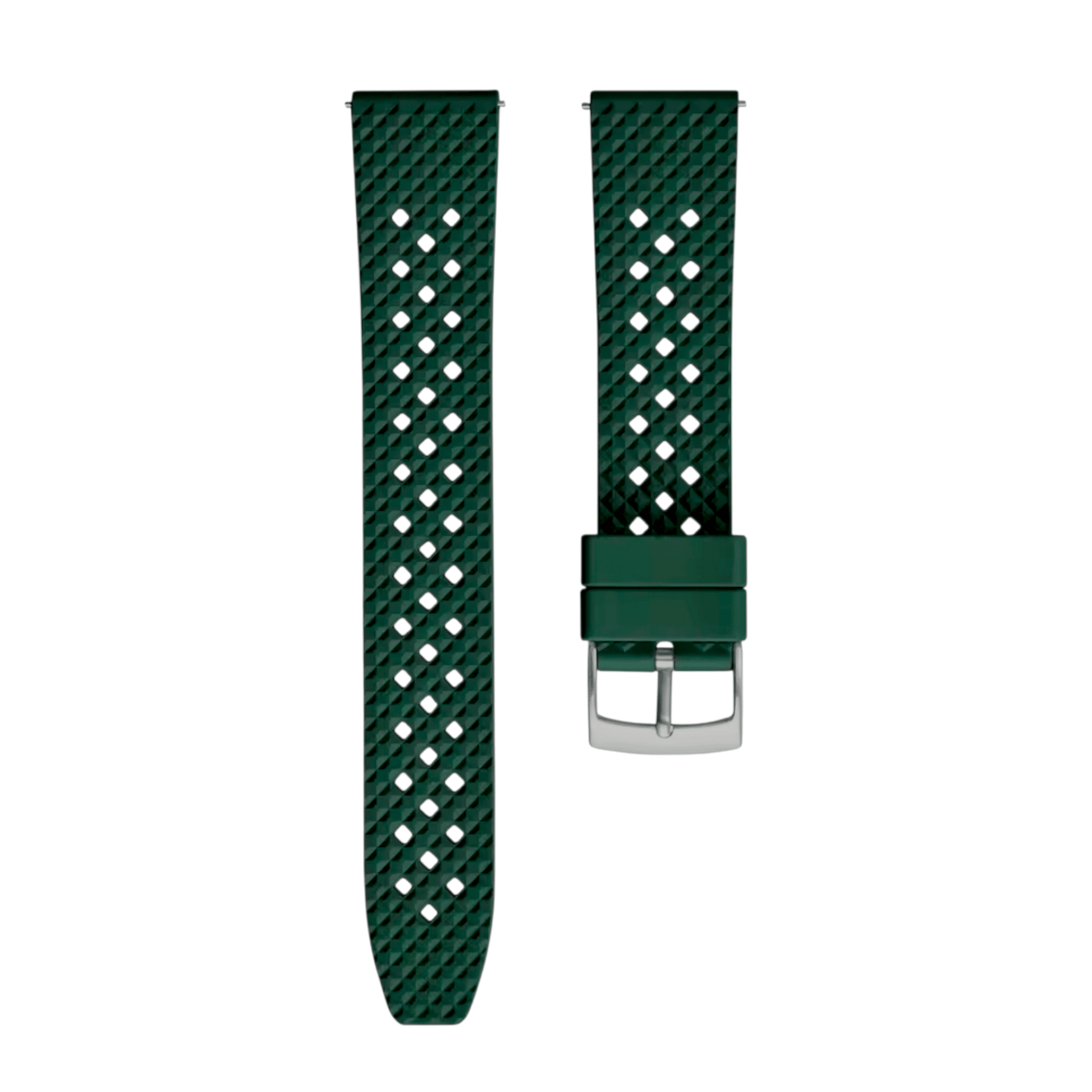 FKM Rubber Textured Divers Watch Strap 22mm Green - Wrist Envy
