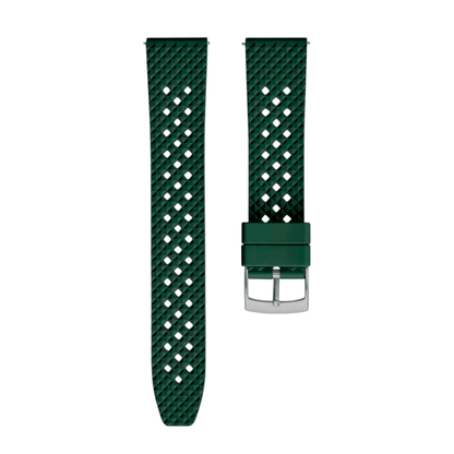 FKM Rubber Textured Divers Watch Strap 22mm Green - Wrist Envy