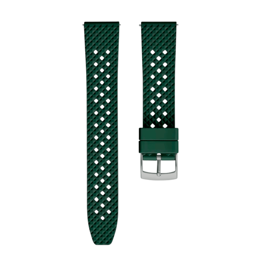 FKM Rubber Textured Divers Watch Strap 22mm Green - Wrist Envy