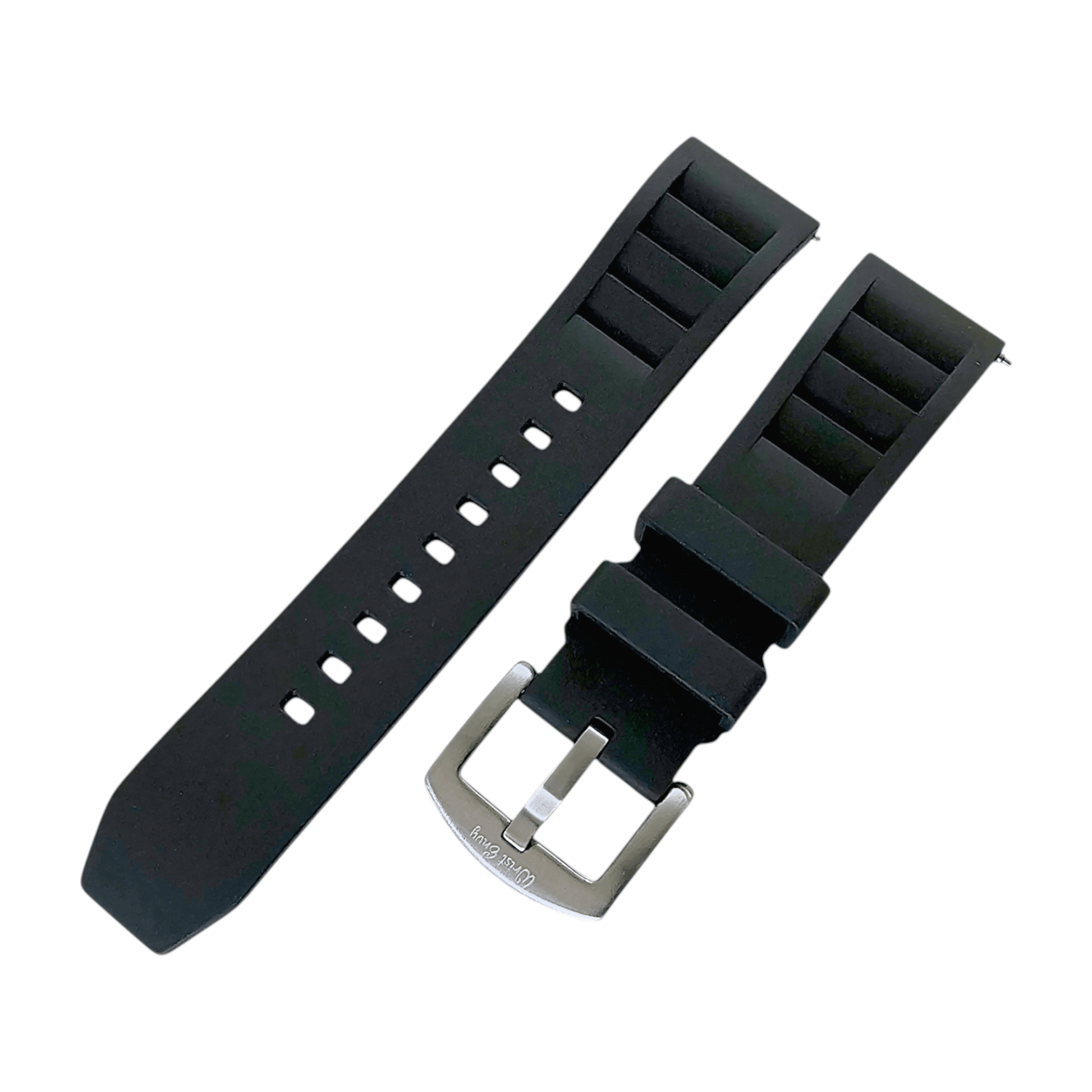 FKM Rubber Vented Divers Watch Strap Band 20mm 22mm - Wrist Envy