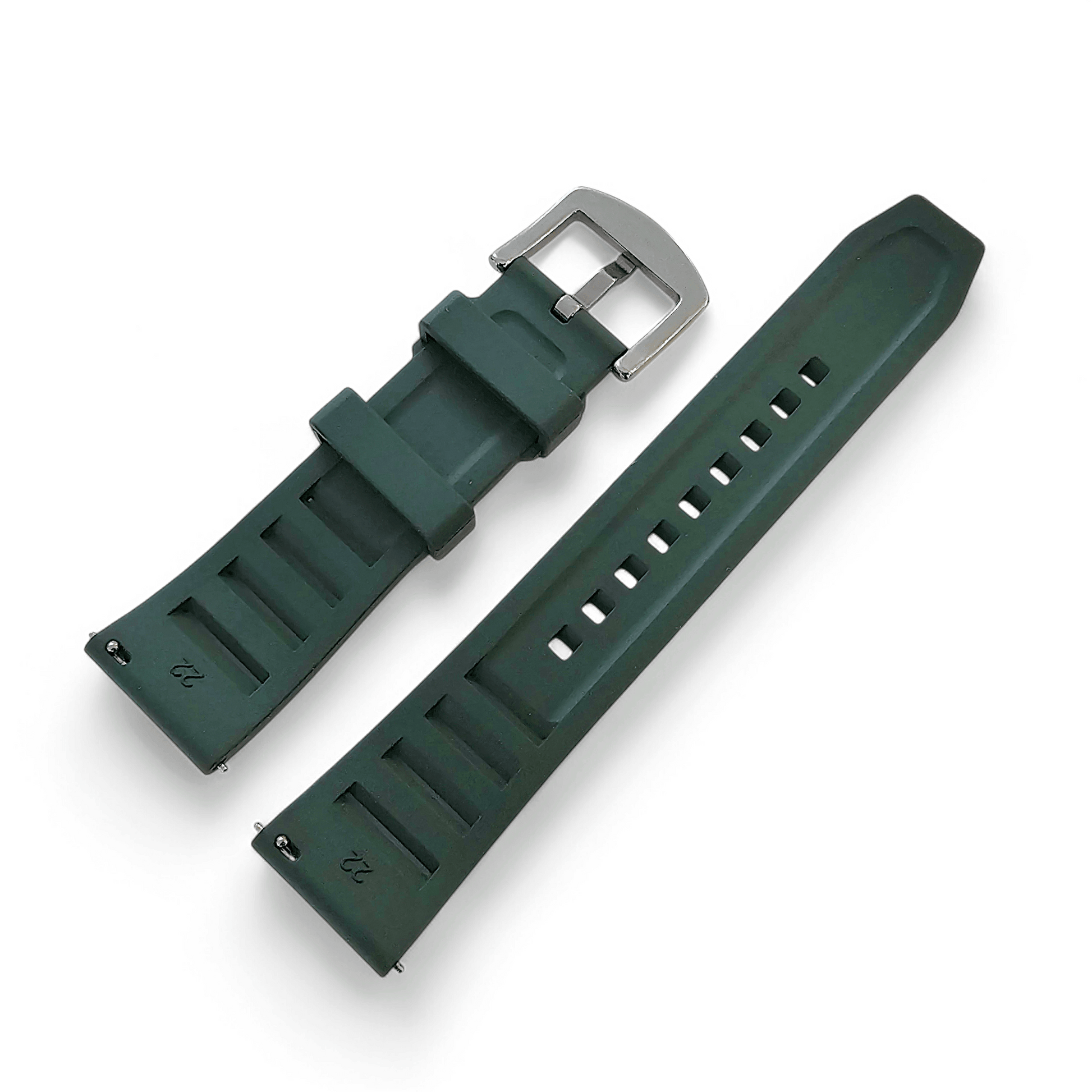 FKM Rubber Vented Divers Watch Strap Band 20mm 22mm - Wrist Envy