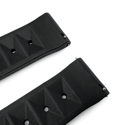 FKM Rubber Waffle Watch Strap 20mm 22mm Blue - Wrist Envy