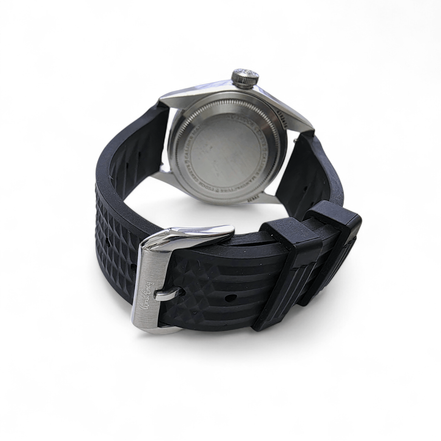 FKM Rubber Waffle Watch Strap 20mm 22mm Blue - Wrist Envy