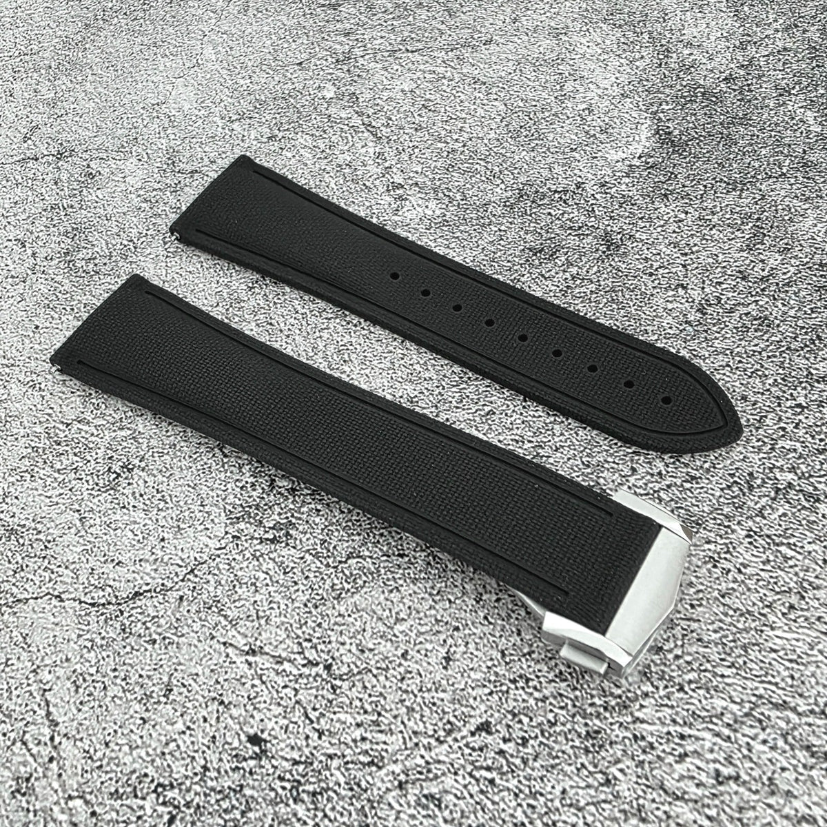 FKM Rubber Watch Strap Band Deployment Clasp Divers Quick Release 20mm 21mm 22mm - Wrist Envy