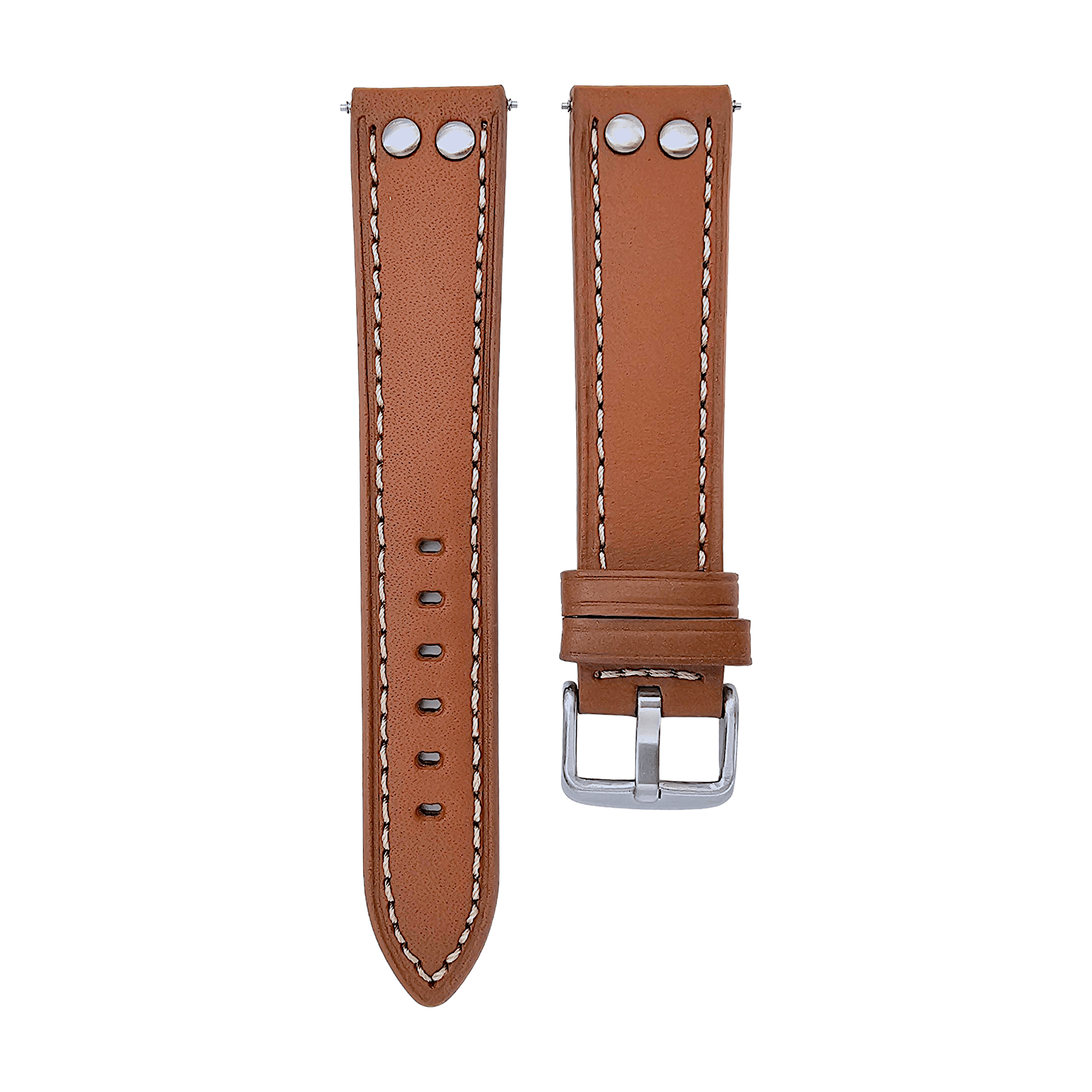 Flieger Watch Strap Rivet Stud Pilot Premium Leather Band 18mm