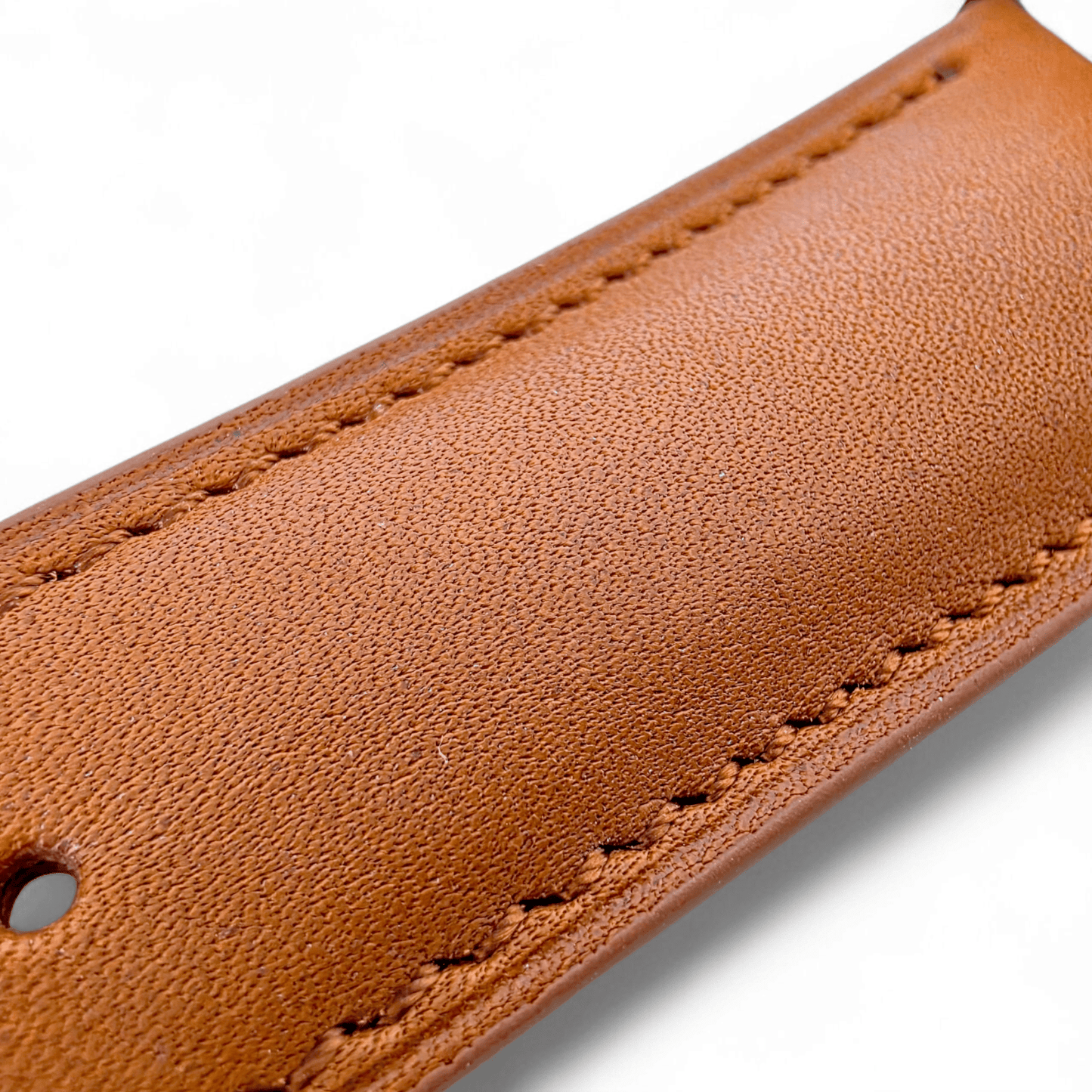 French Novanappa Full Grain Leather Deployment Watch Strap 20mm 22mm Golden Brown - Wrist Envy