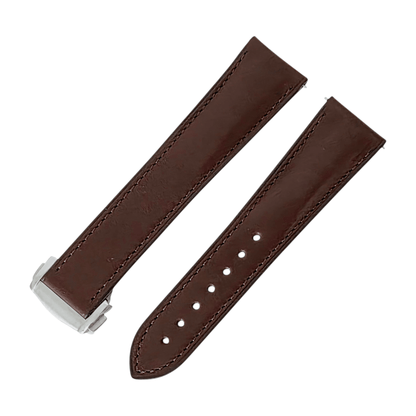 French Novanappa Leather Deployant Strap 18mm 19mm 20mm 21mm 22mm Dark Brown - Wrist Envy