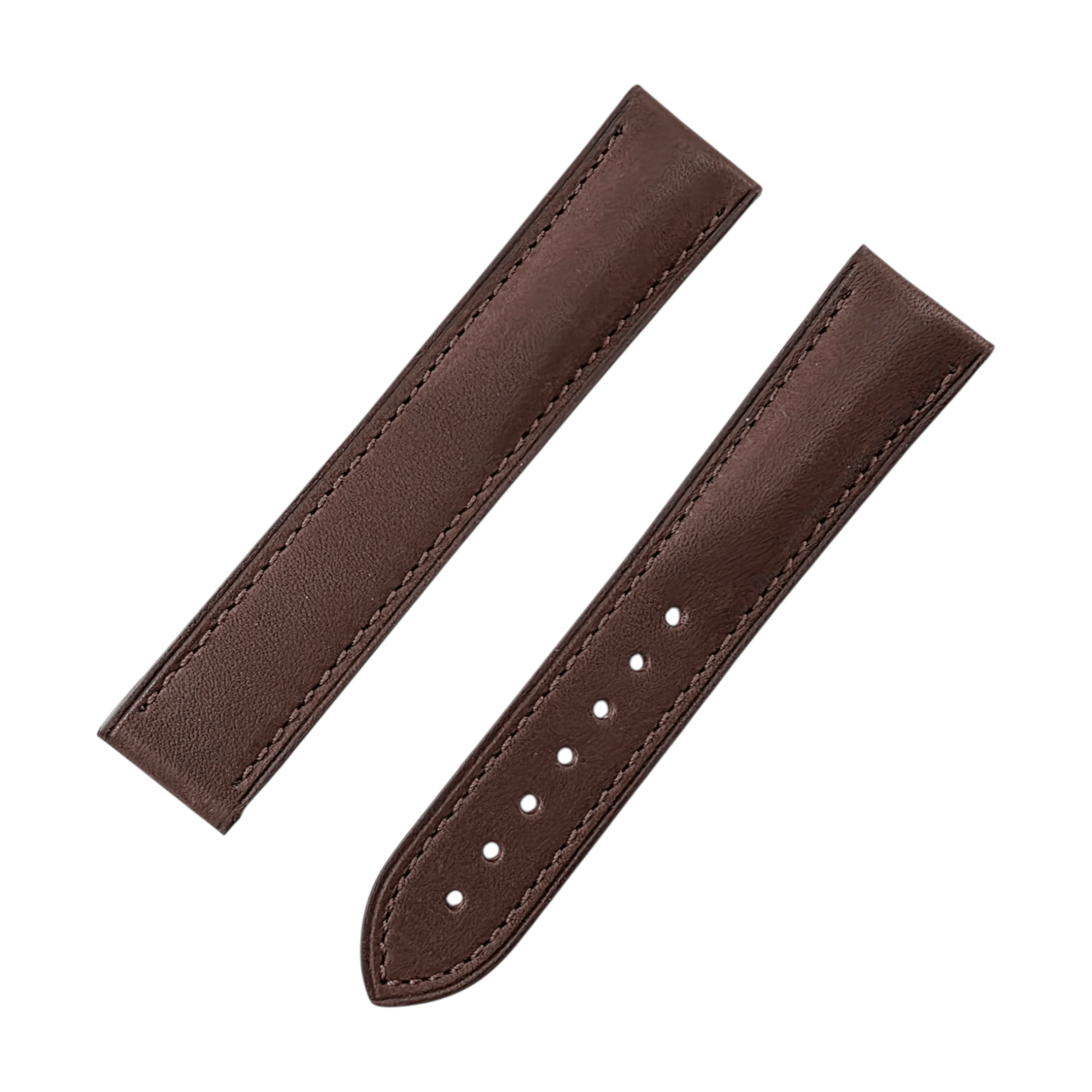 French Novanappa Leather Deployant Strap 19mm 20mm 21mm 22mm Dark Brown - Wrist Envy