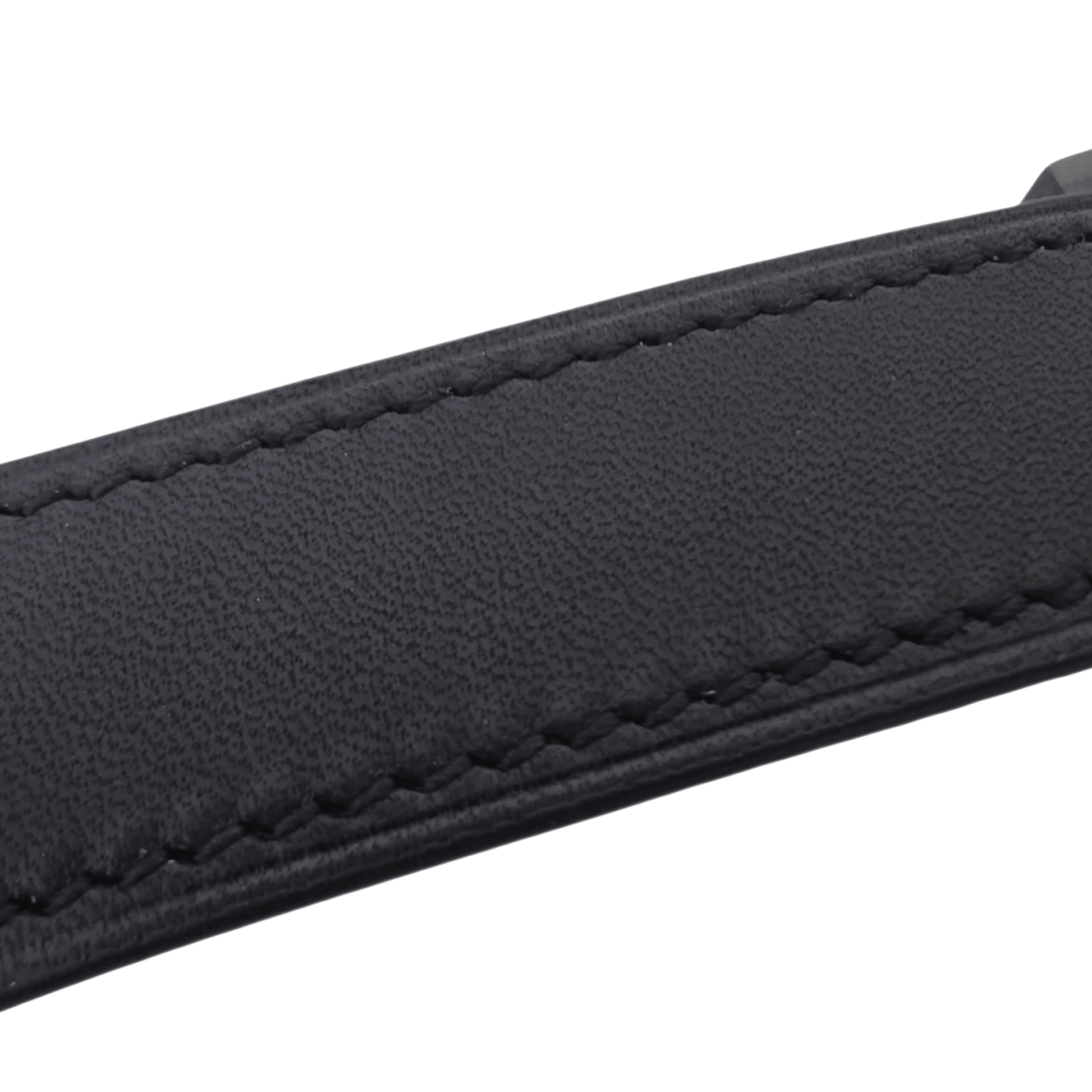 French Novanappa Leather Watch Strap With Deployment For Apple Watch Black - Wrist Envy
