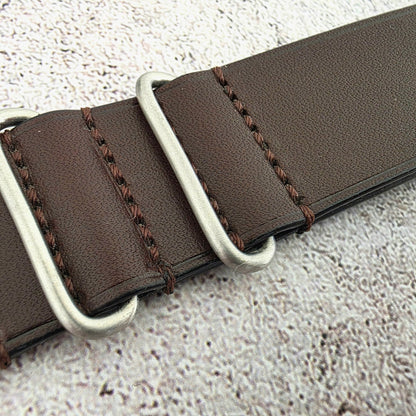 French Novonappa Leather One Piece Strap 20mm Dark Brown - Wrist Envy