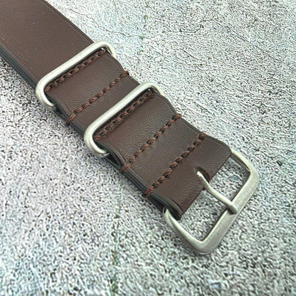 French Novonappa Leather One Piece Strap 20mm Dark Brown - Wrist Envy