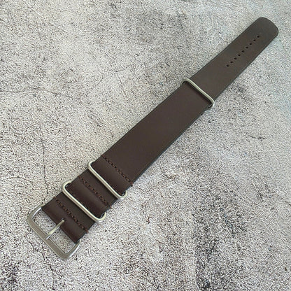 French Novonappa Leather One Piece Strap 20mm Dark Brown - Wrist Envy