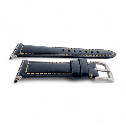 Full Grain Leather Strap For Apple Watch Blue - Wrist Envy