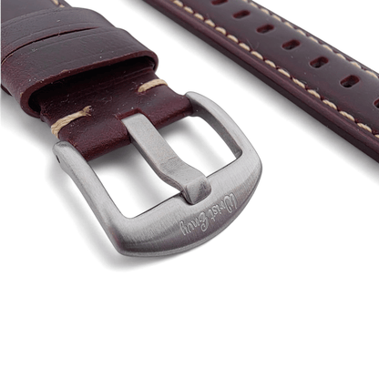 Full Grain Leather Strap For Apple Watch Burgundy - Wrist Envy