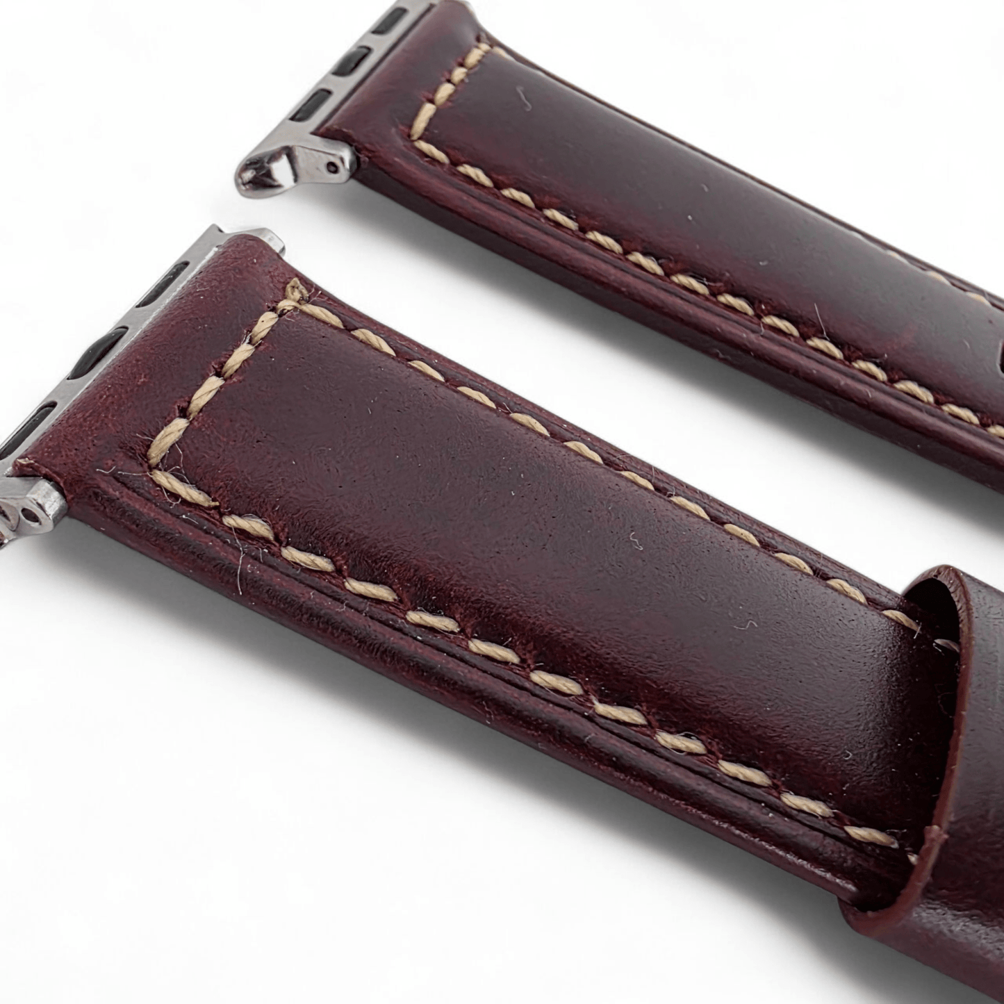Full Grain Leather Strap For Apple Watch Burgundy - Wrist Envy