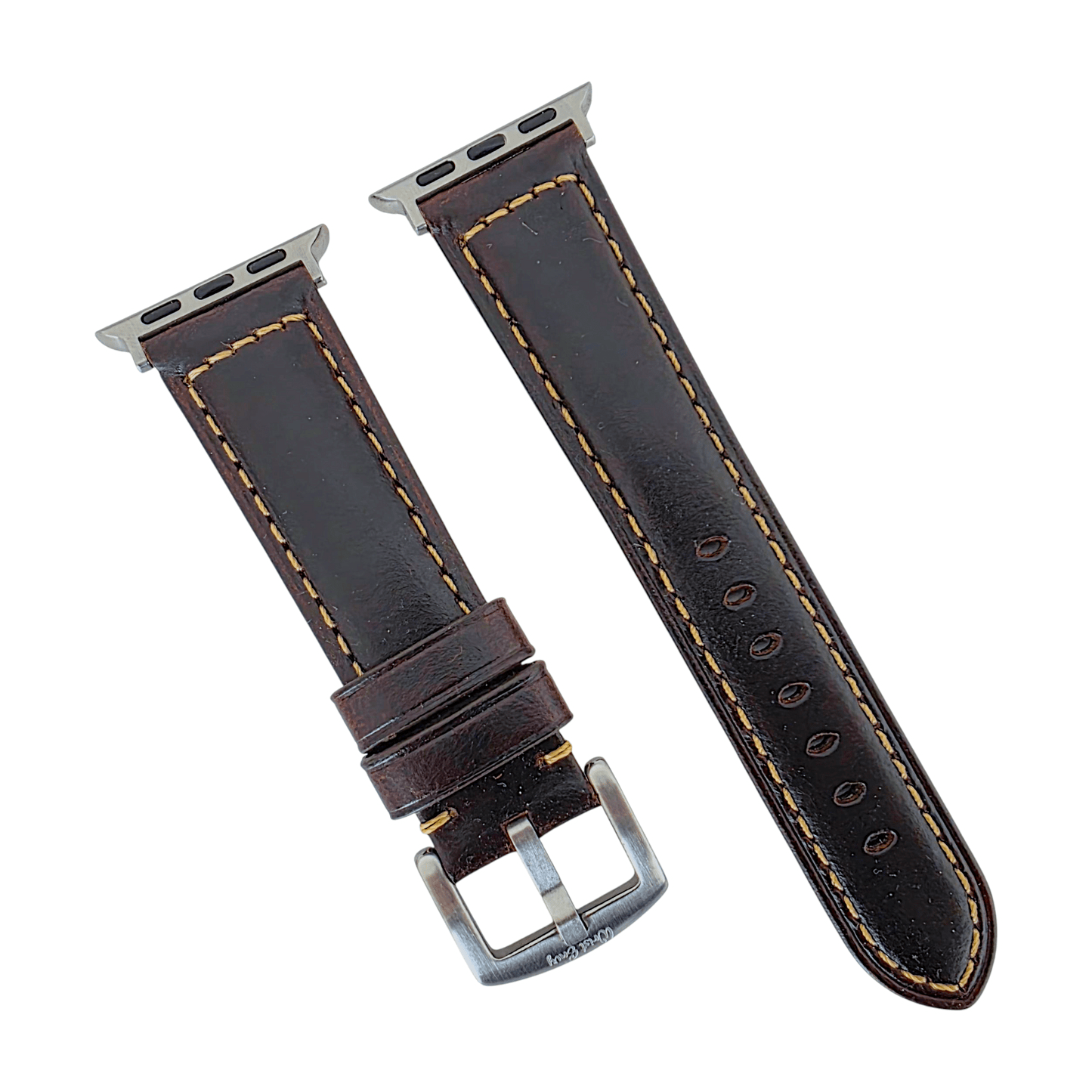 Full Grain Leather Strap For Apple Watch Dark Brown - Wrist Envy
