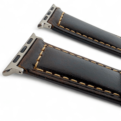 Full Grain Leather Strap For Apple Watch Dark Brown - Wrist Envy