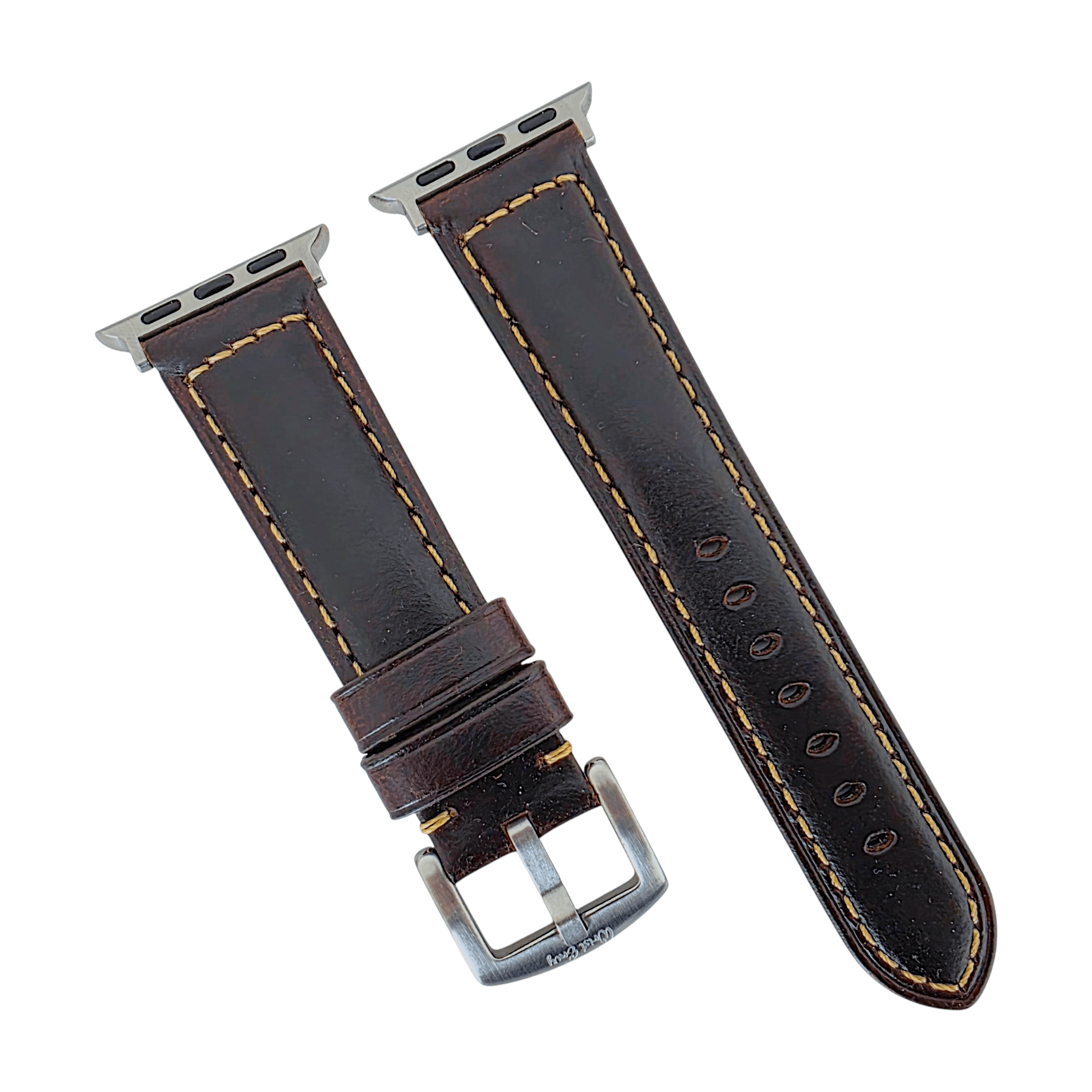 Full Grain Leather Strap For Apple Watch Dark Brown - Wrist Envy