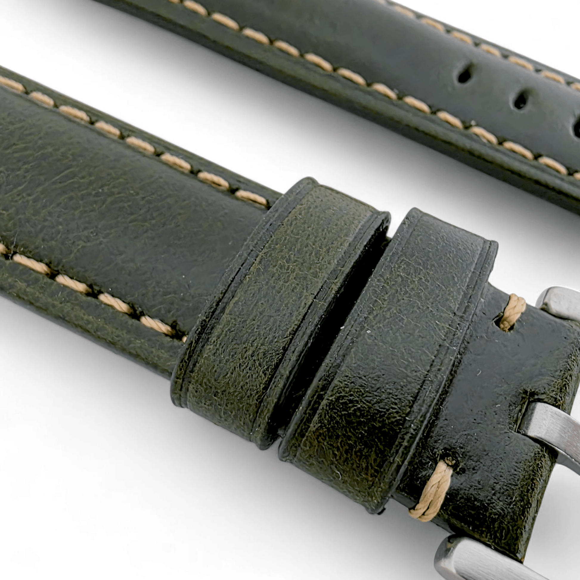 Full Grain Leather Strap For Apple Watch Green - Wrist Envy