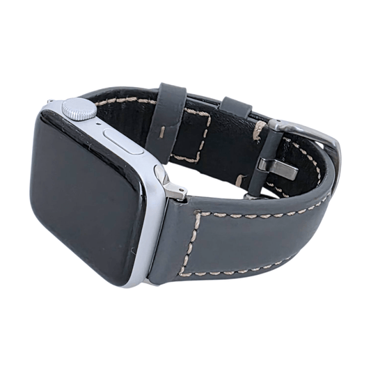Full Grain Leather Strap For Apple Watch Grey - Wrist Envy