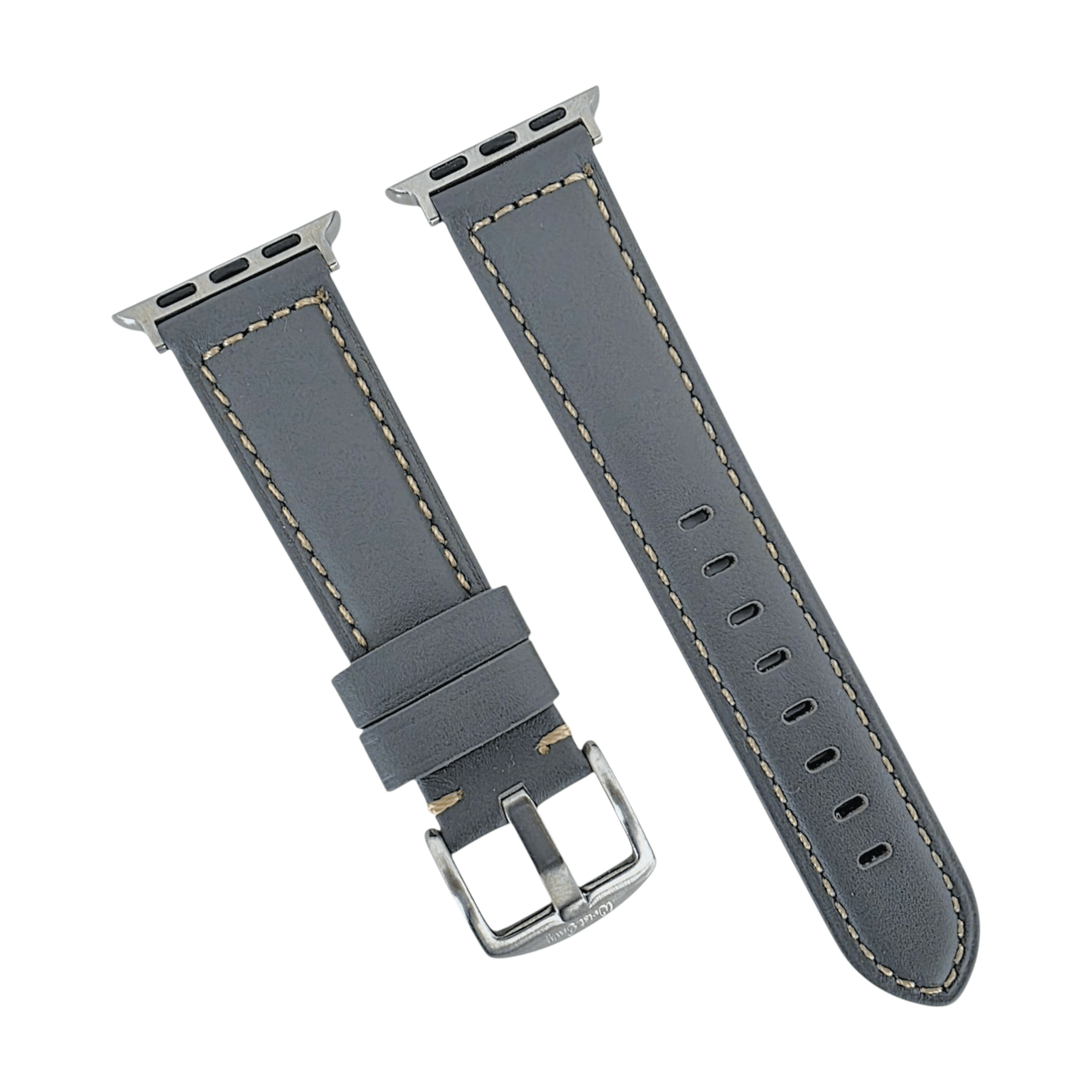 Full Grain Leather Strap For Apple Watch Grey - Wrist Envy