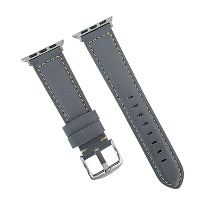 Full Grain Leather Strap For Apple Watch Grey - Wrist Envy