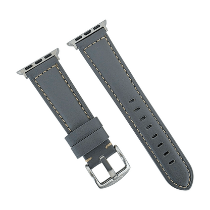 Full Grain Leather Strap For Apple Watch Grey - Wrist Envy