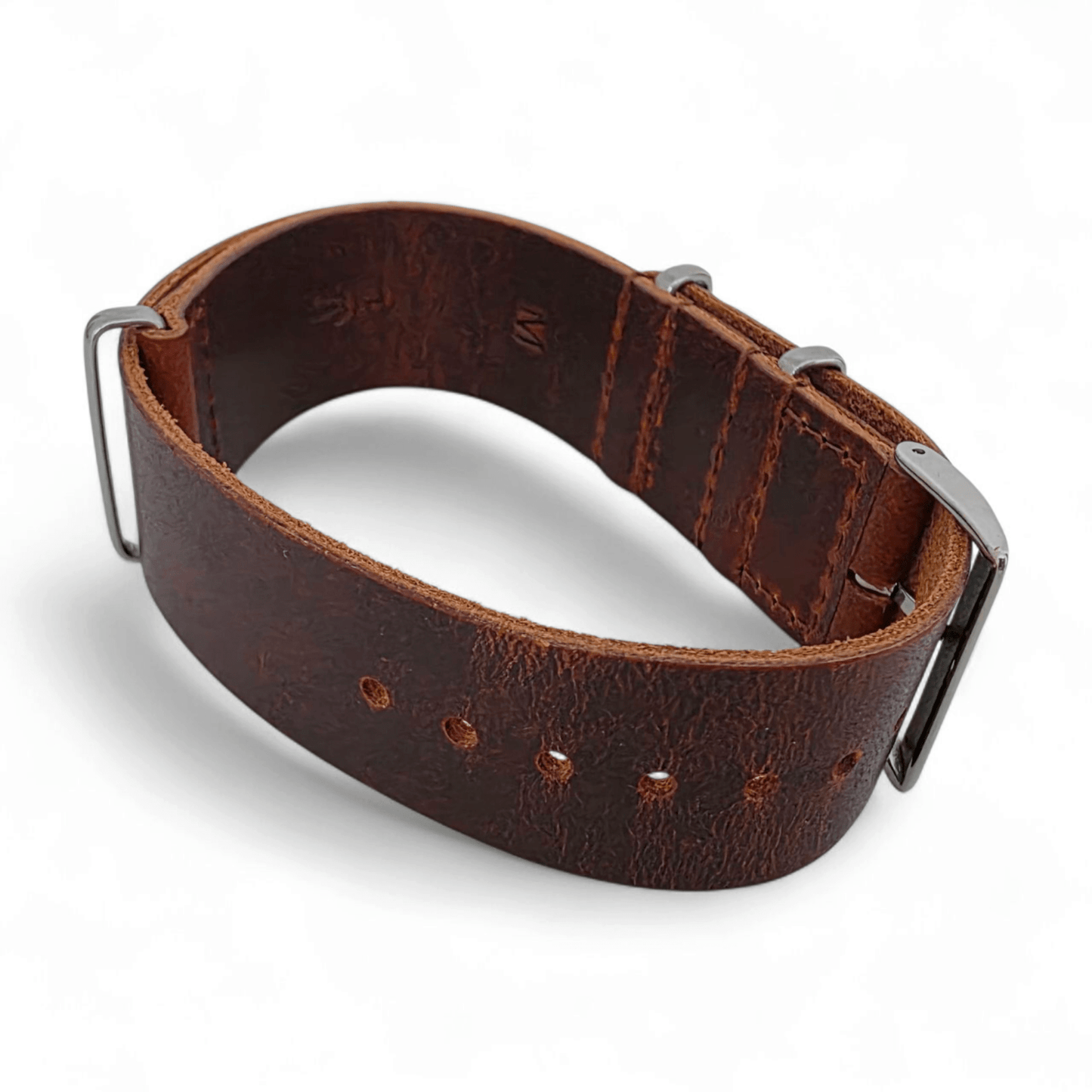 Full Grain Leather Watch Strap Military 20mm 22mm - Wrist Envy