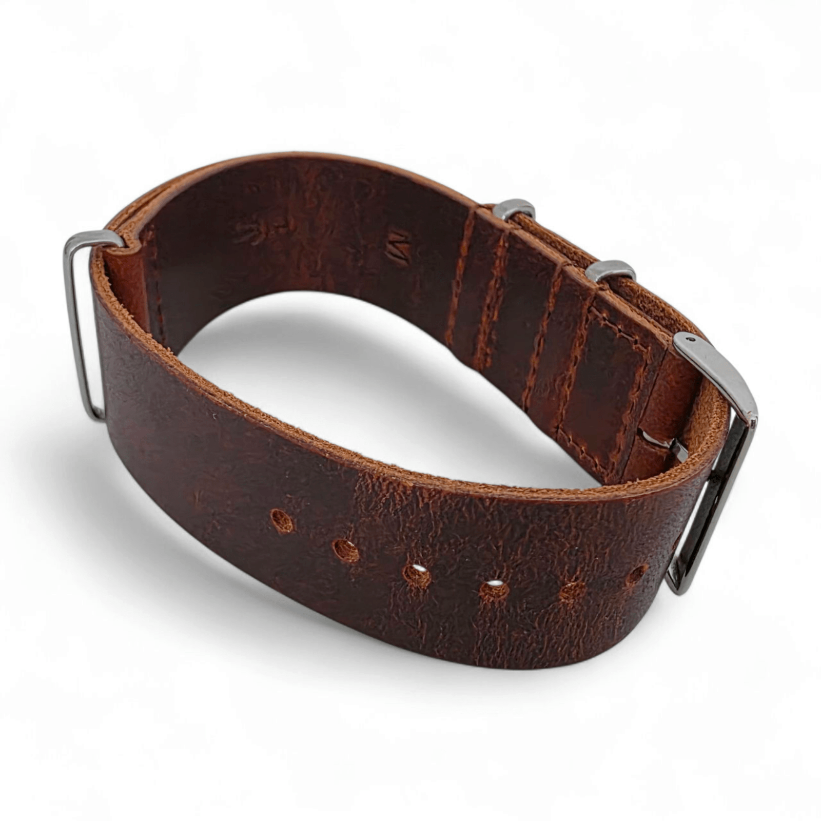 Full Grain Leather Watch Strap Military 20mm 22mm - Wrist Envy