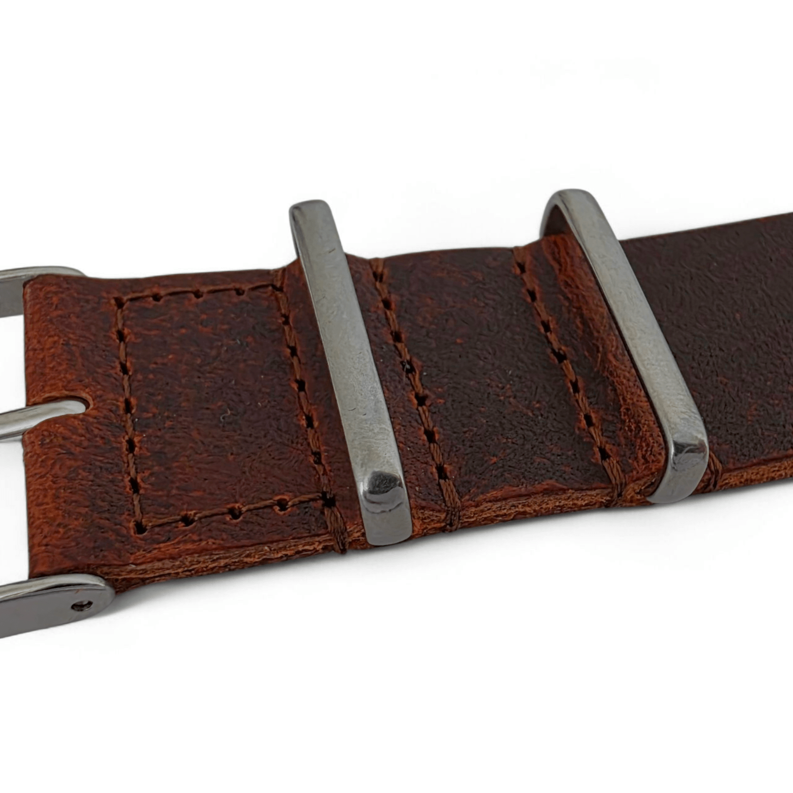 Full Grain Leather Watch Strap Military 20mm 22mm - Wrist Envy