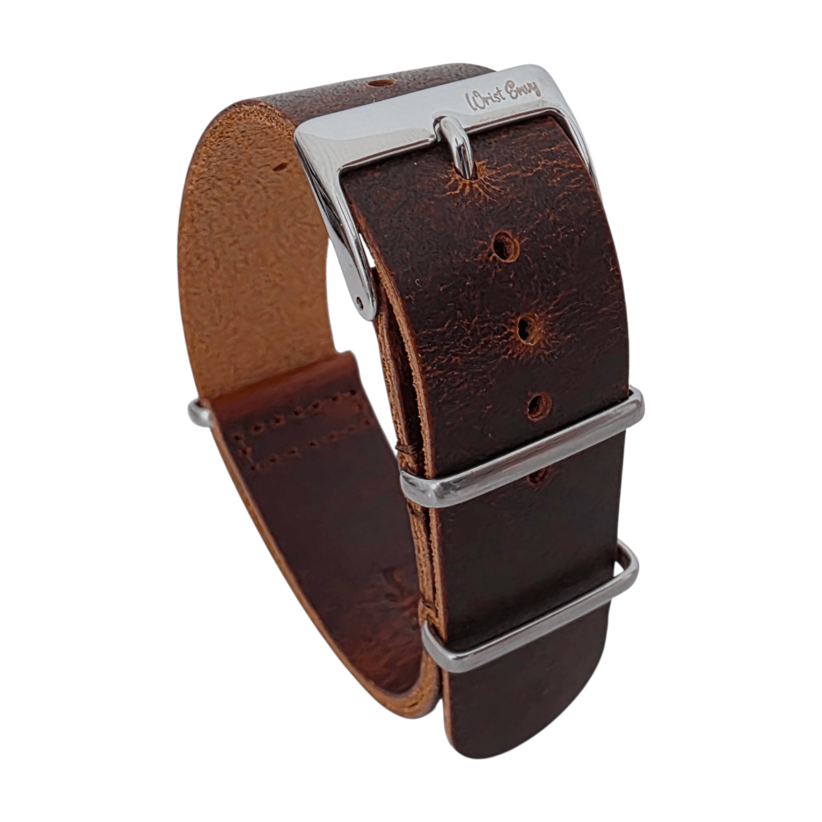 Full Grain Leather Watch Strap Military 20mm 22mm - Wrist Envy