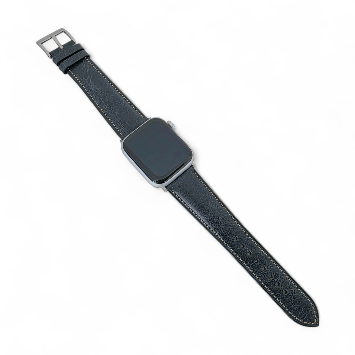 Full Grain Tuscan Leather Strap For Apple Watch Black - Wrist Envy