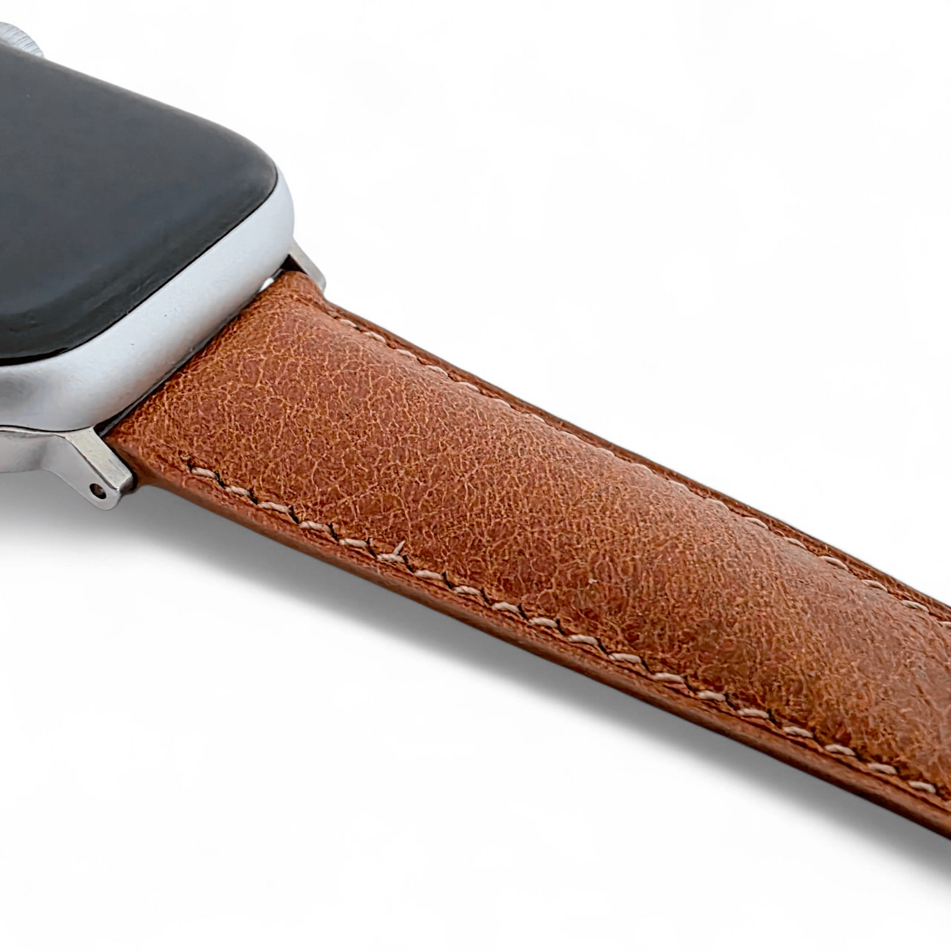 Full Grain Tuscan Leather Strap For Apple Watch Black - Wrist Envy