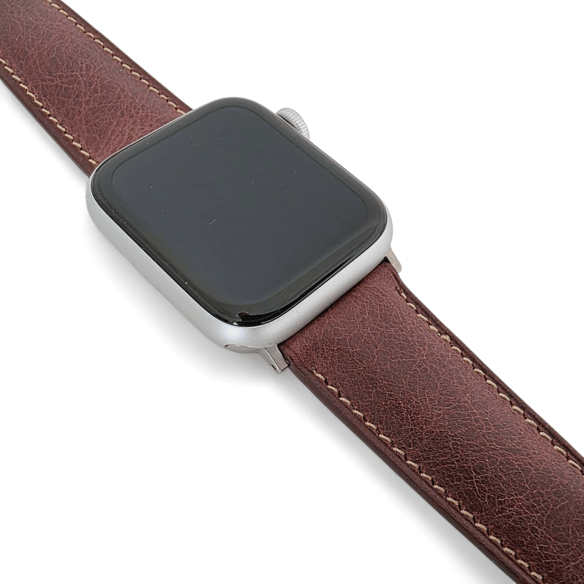 Full Grain Tuscan Leather Strap For Apple Watch Burgundy - Wrist Envy