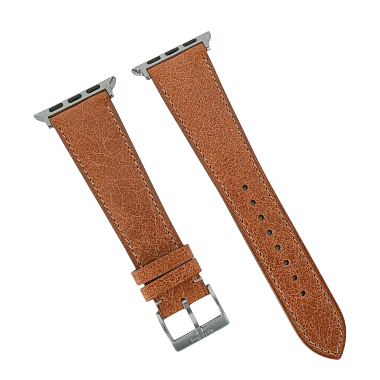 Full Grain Tuscan Leather Strap For Apple Watch Tan Brown - Wrist Envy