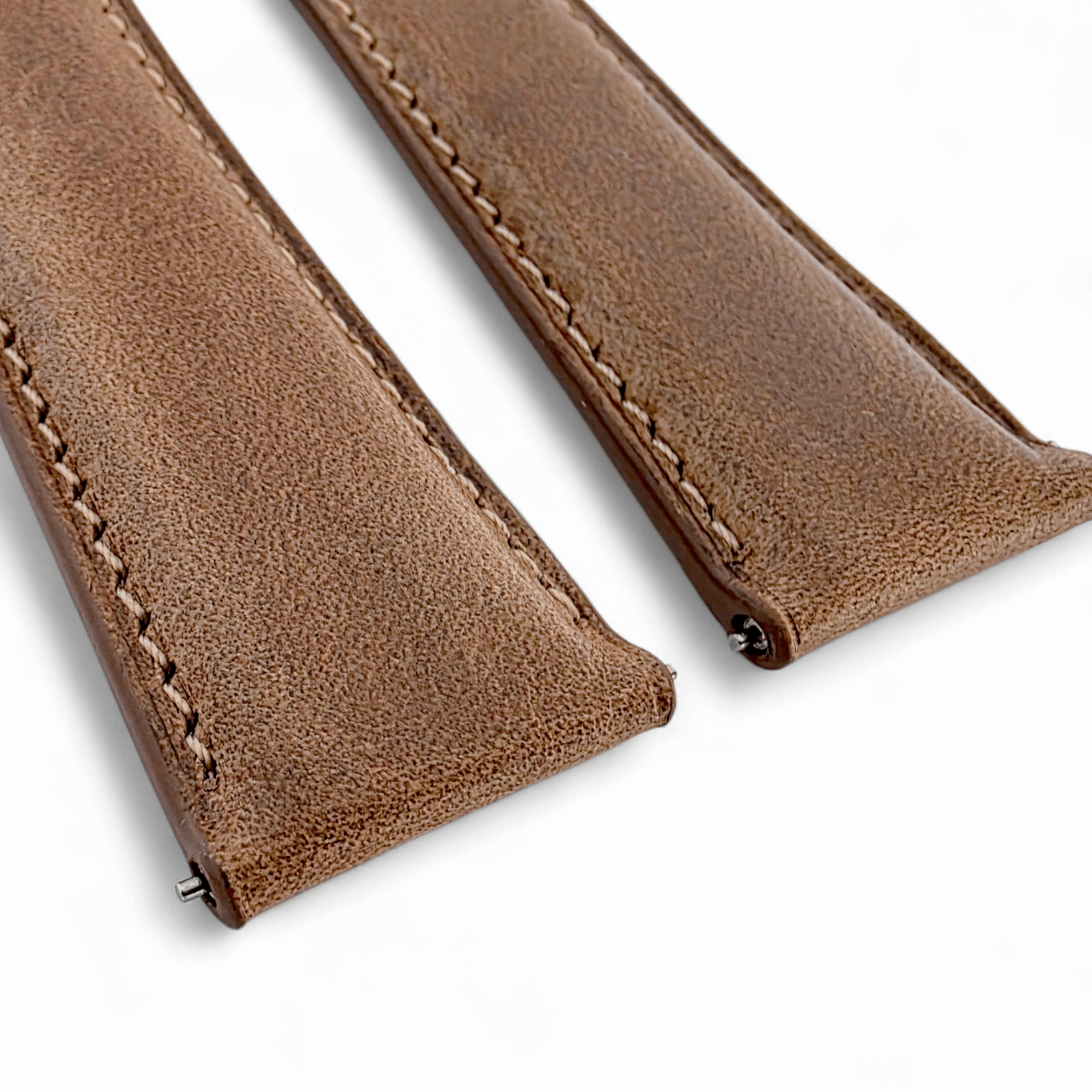 Genuine Horween Chromexcel Full Grain Leather Watch Strap 20mm 22mm Natural Brown - Wrist Envy