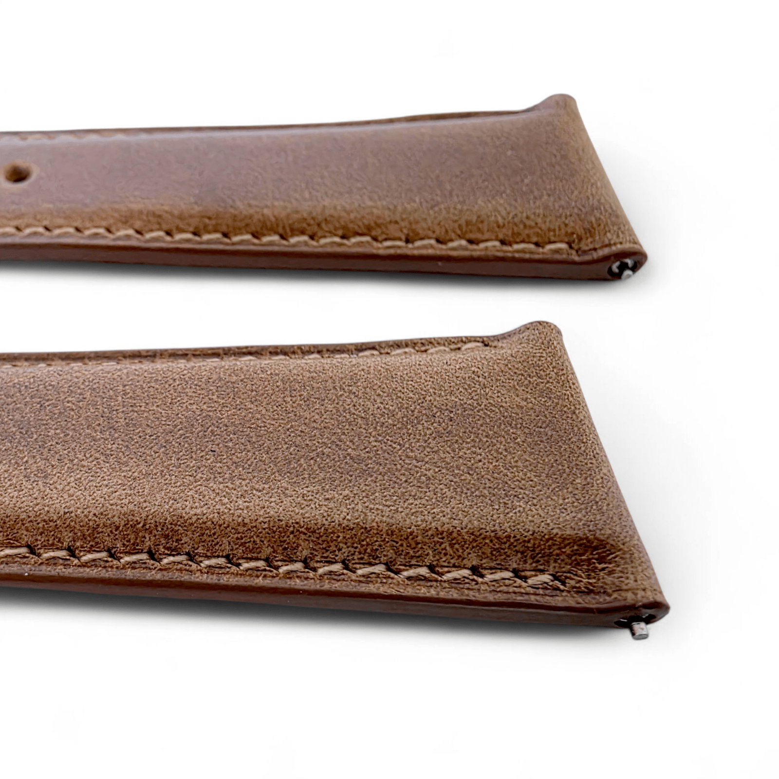 Genuine Horween Chromexcel Full Grain Leather Watch Strap 20mm 22mm Natural Brown - Wrist Envy
