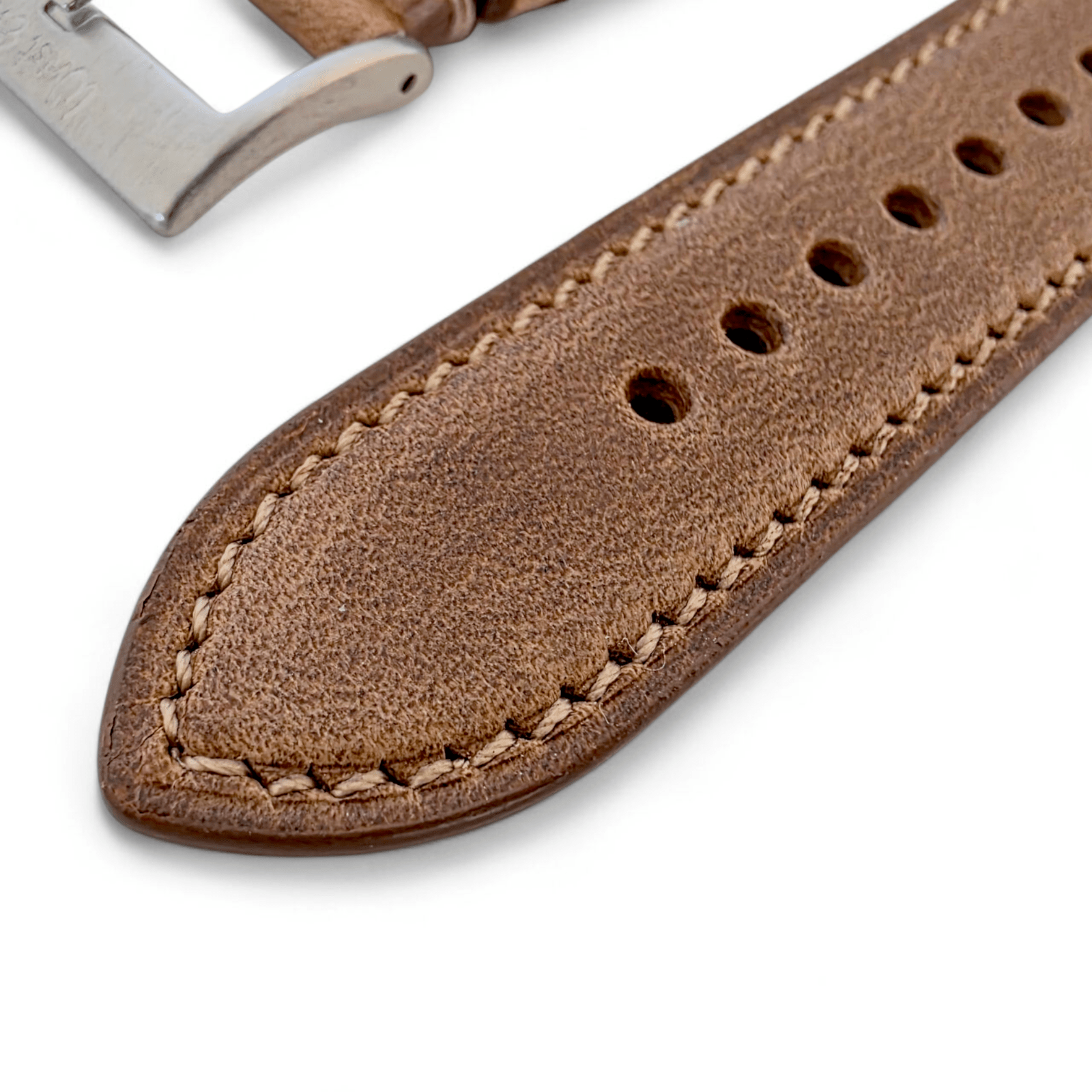 Genuine Horween Chromexcel Full Grain Leather Watch Strap 20mm 22mm Natural Brown - Wrist Envy