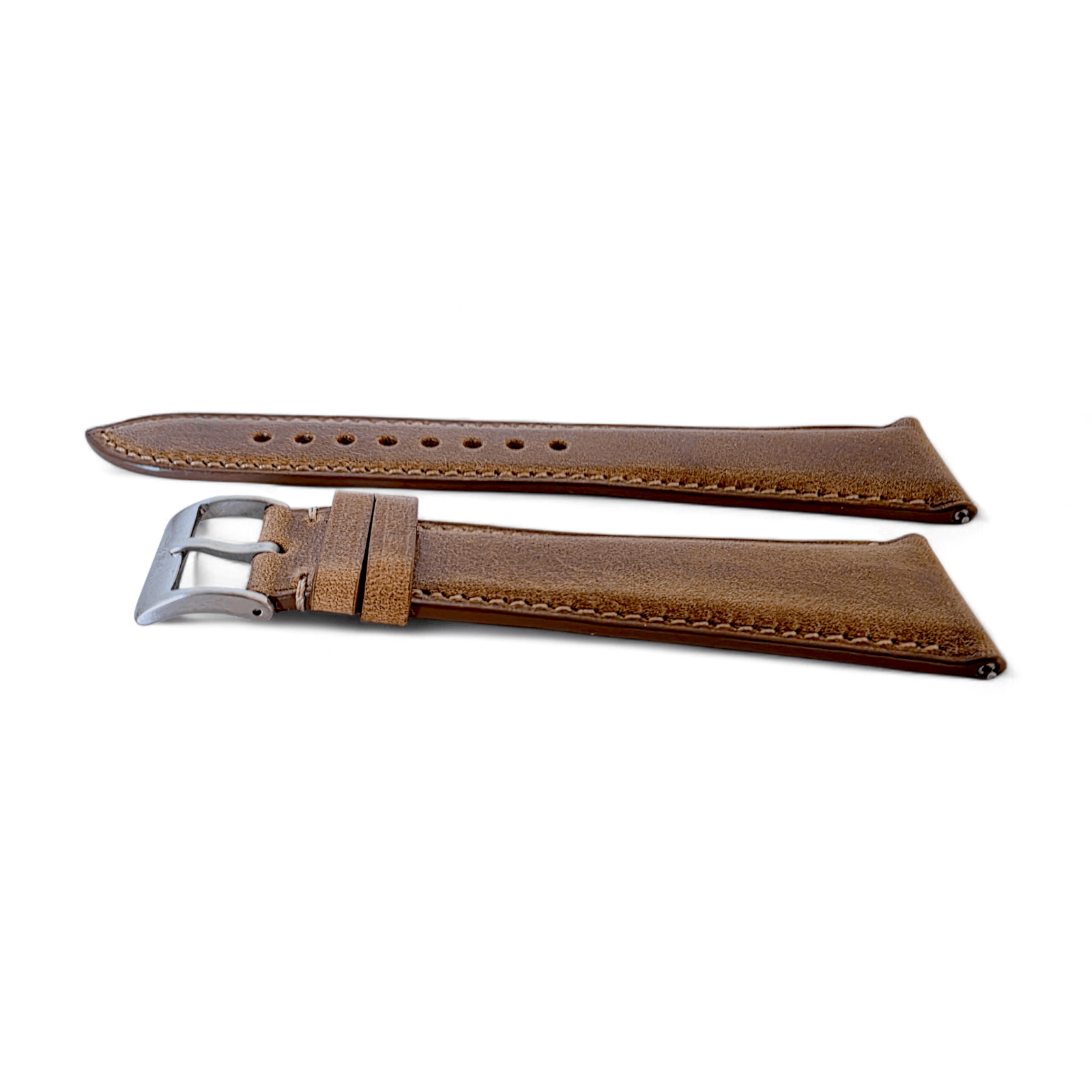 Genuine Horween Chromexcel Full Grain Leather Watch Strap 20mm 22mm Natural Brown - Wrist Envy
