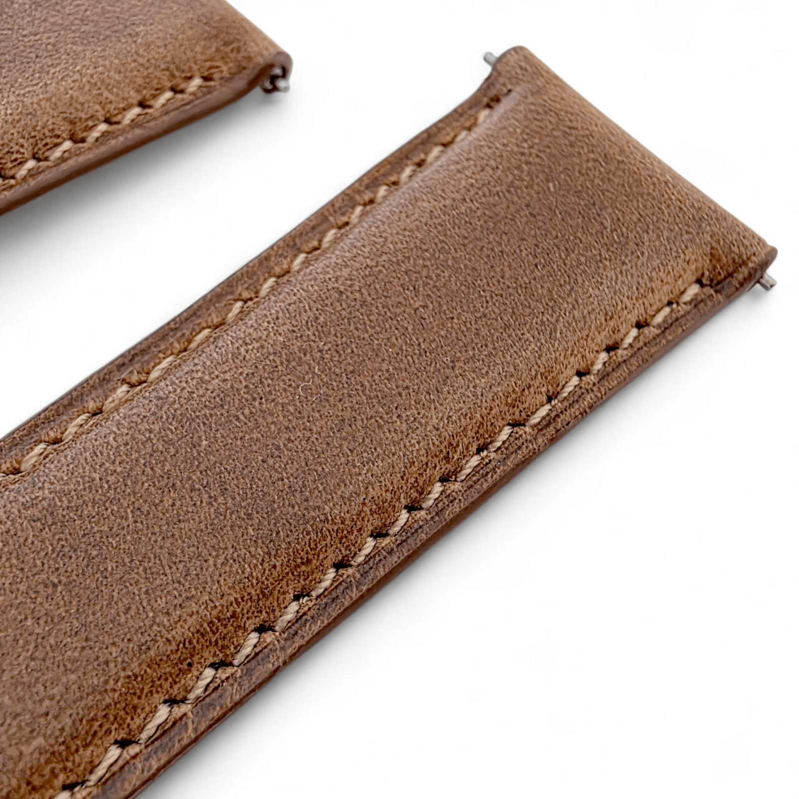 Genuine Horween Chromexcel Full Grain Leather Watch Strap 20mm 22mm Natural Brown - Wrist Envy