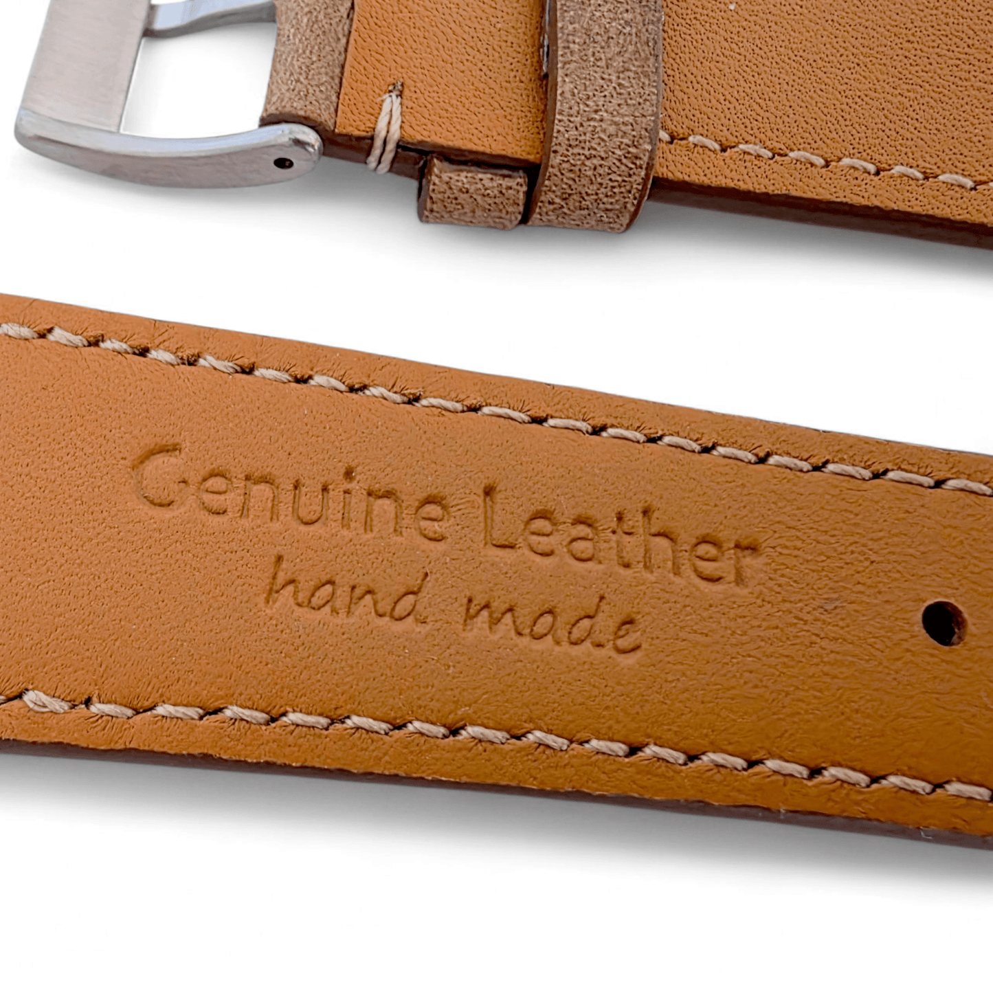 Genuine Horween Chromexcel Full Grain Leather Watch Strap 20mm 22mm Natural Brown - Wrist Envy