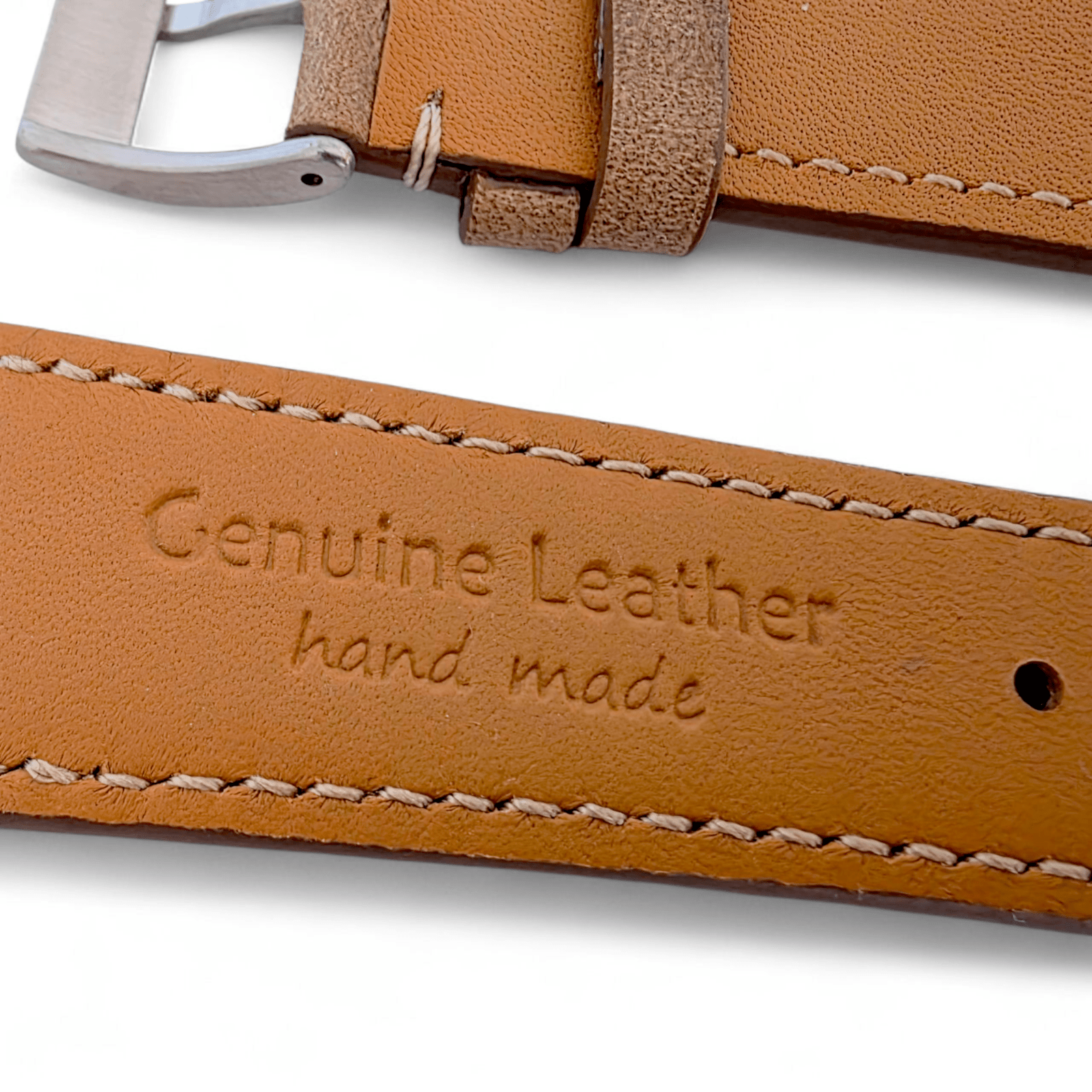 Genuine Horween Chromexcel Full Grain Leather Watch Strap 20mm 22mm Natural Brown - Wrist Envy
